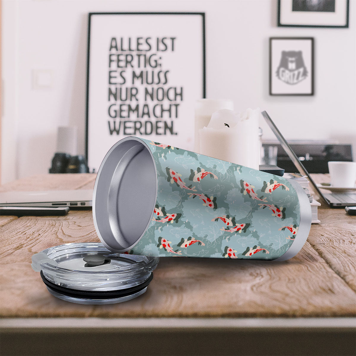 Fish Koi Print Pattern Tumbler-grizzshop
