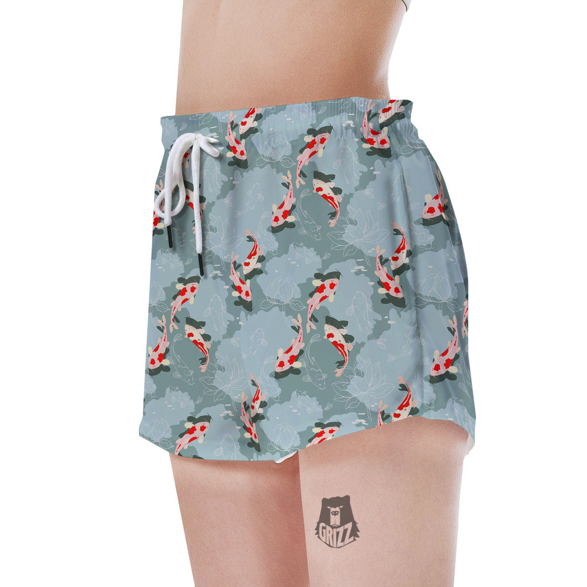 Fish Koi Print Pattern Women's Shorts-grizzshop