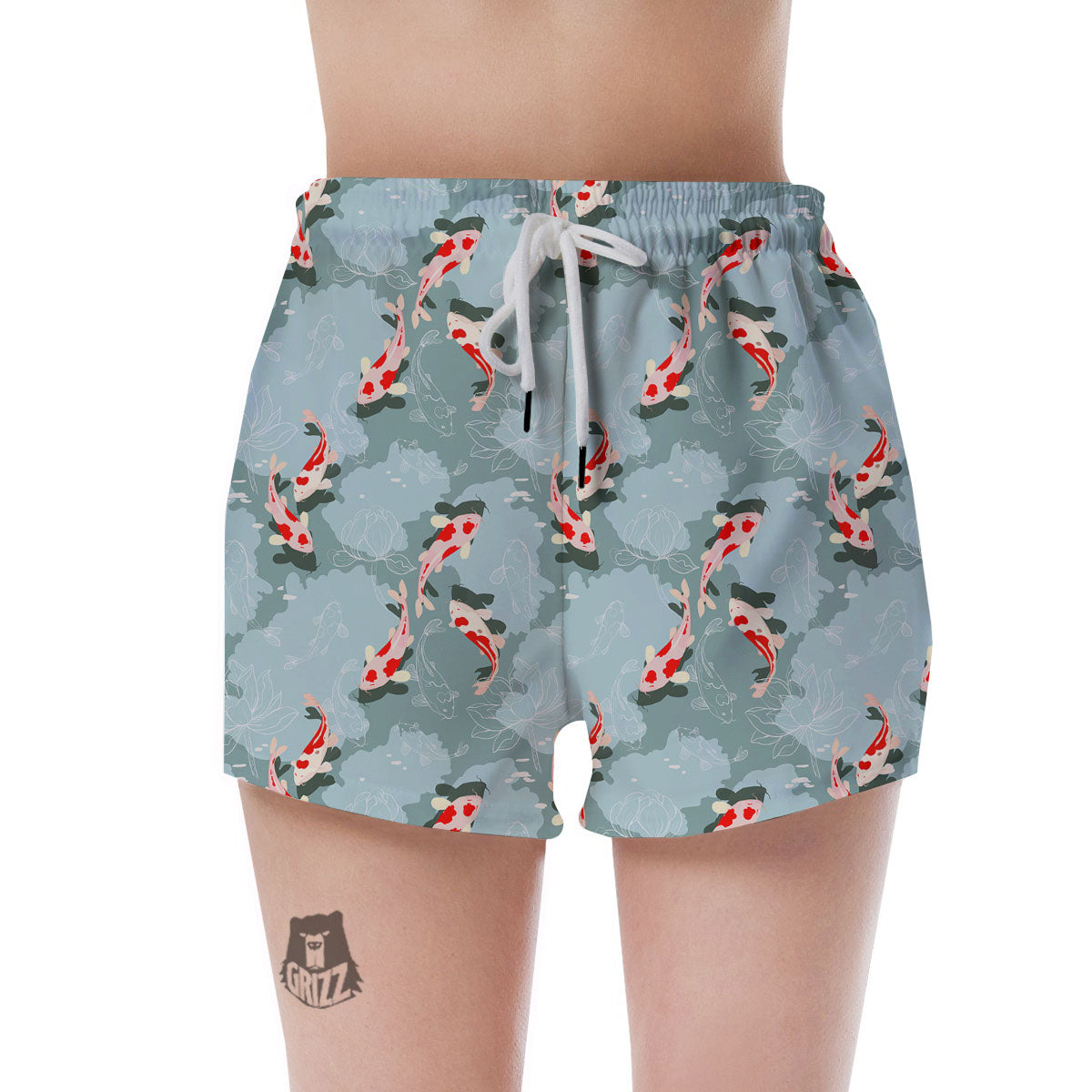 Fish Koi Print Pattern Women's Shorts-grizzshop