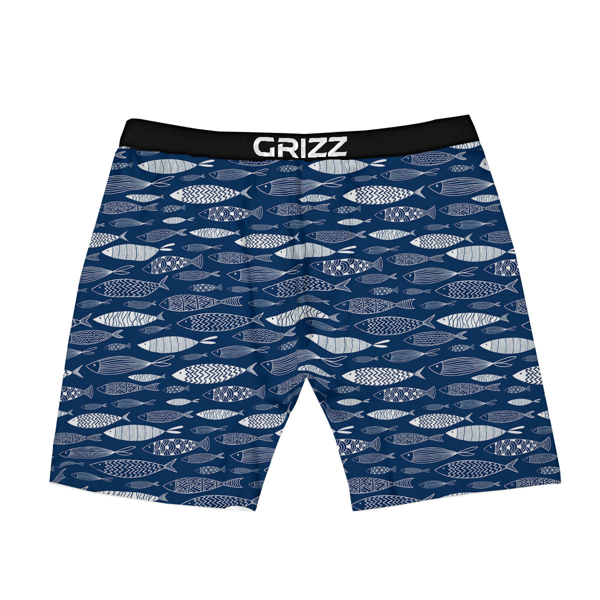Fish Ornamental Print Pattern Boxer Briefs-grizzshop
