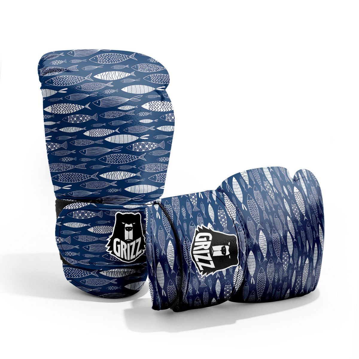 Fish Ornamental Print Pattern Pro Boxing Glove