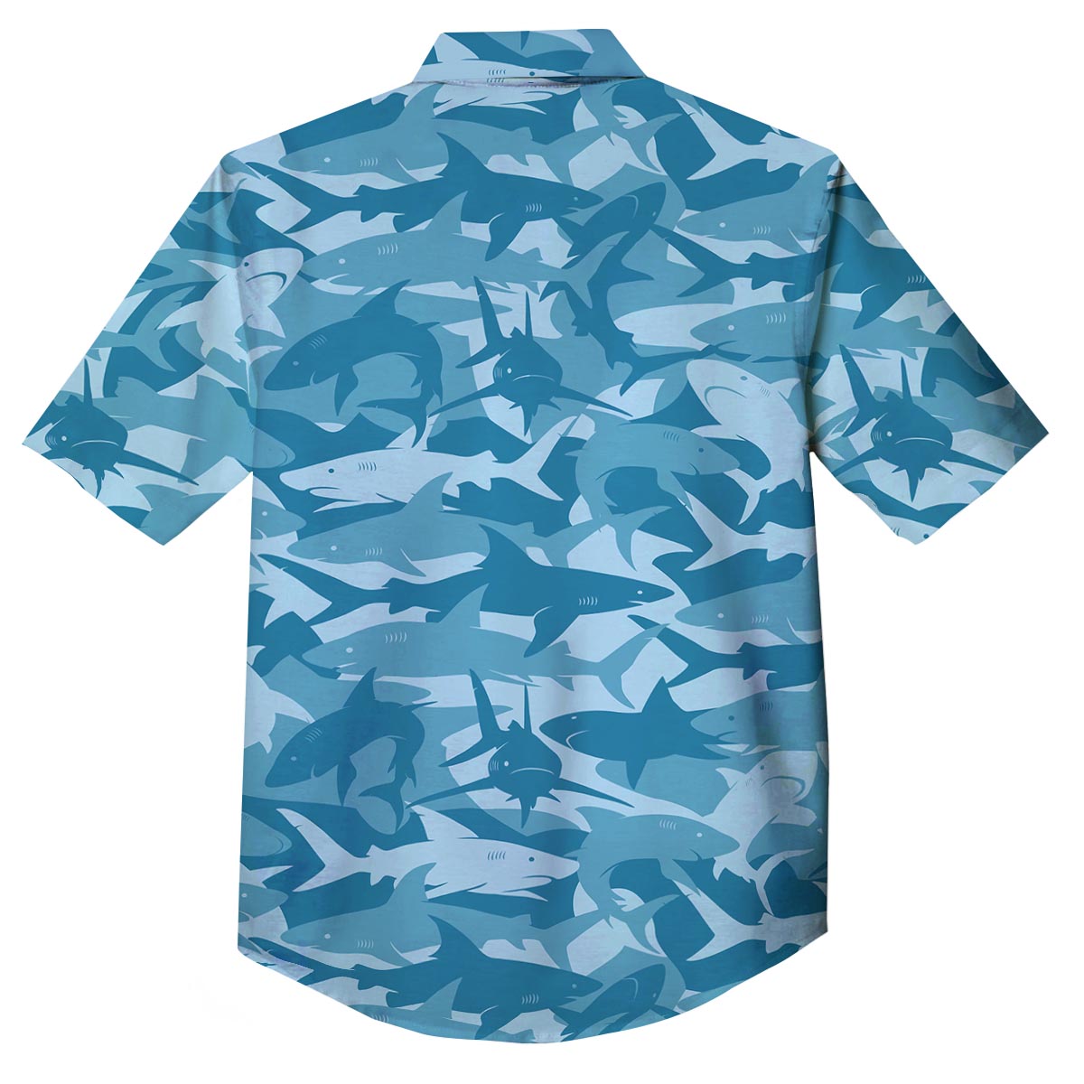 Fish Shark Print Pattern Button Up Shirt-grizzshop