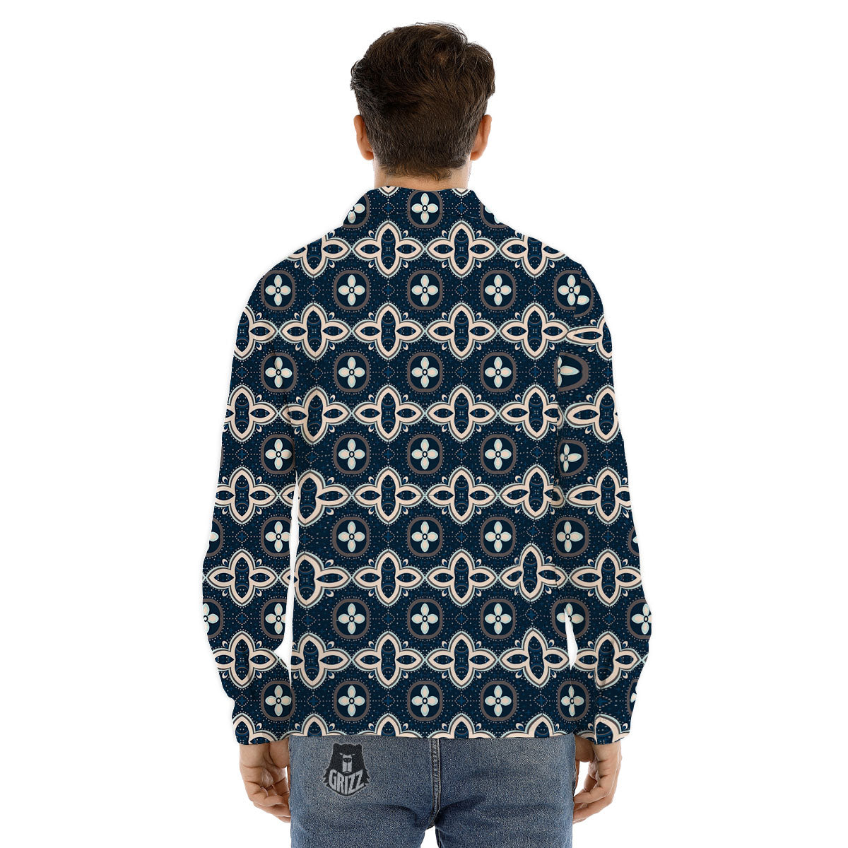 Fish Shark Print Pattern Men's Dress Shirts-grizzshop