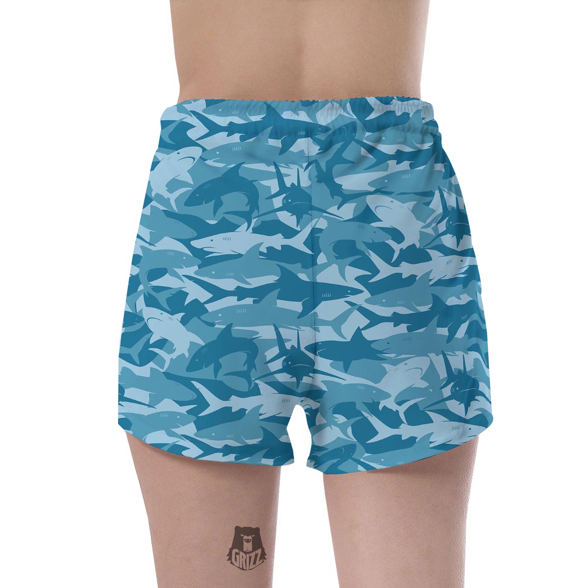 Fish Shark Print Pattern Women's Shorts-grizzshop