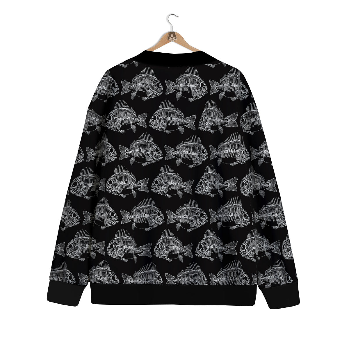 Fish Skeleton Print Pattern Cardigan-grizzshop