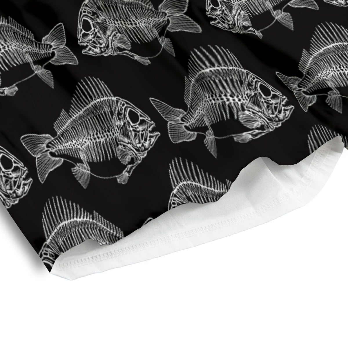 Fish Skeleton Print Pattern Men's Athletic Shorts