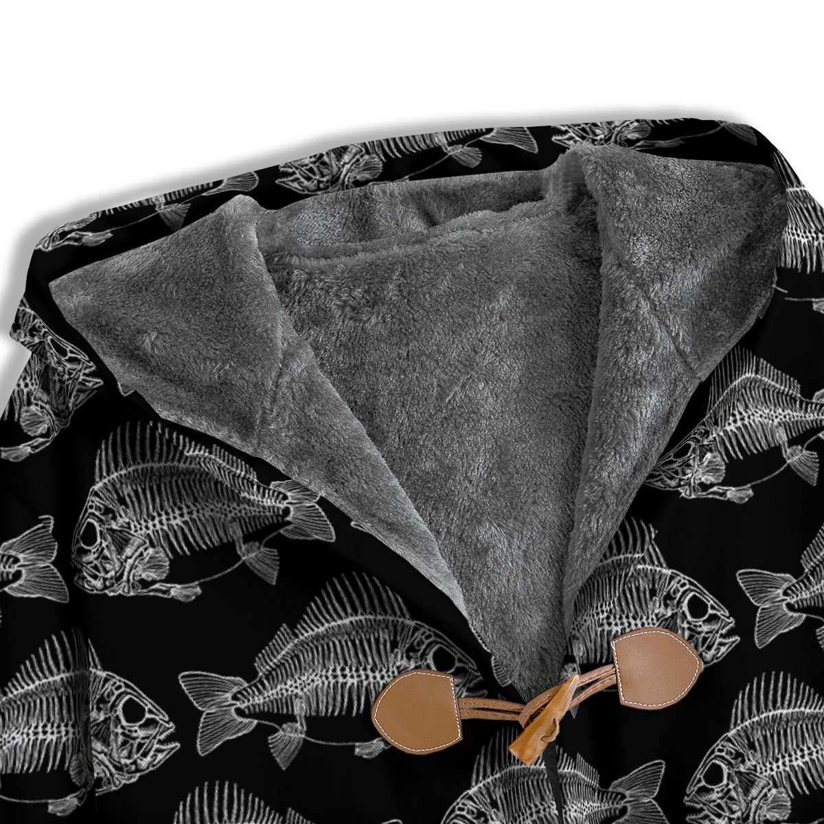 Fish Skeleton Print Pattern Men's Windbreaker Jacket-grizzshop