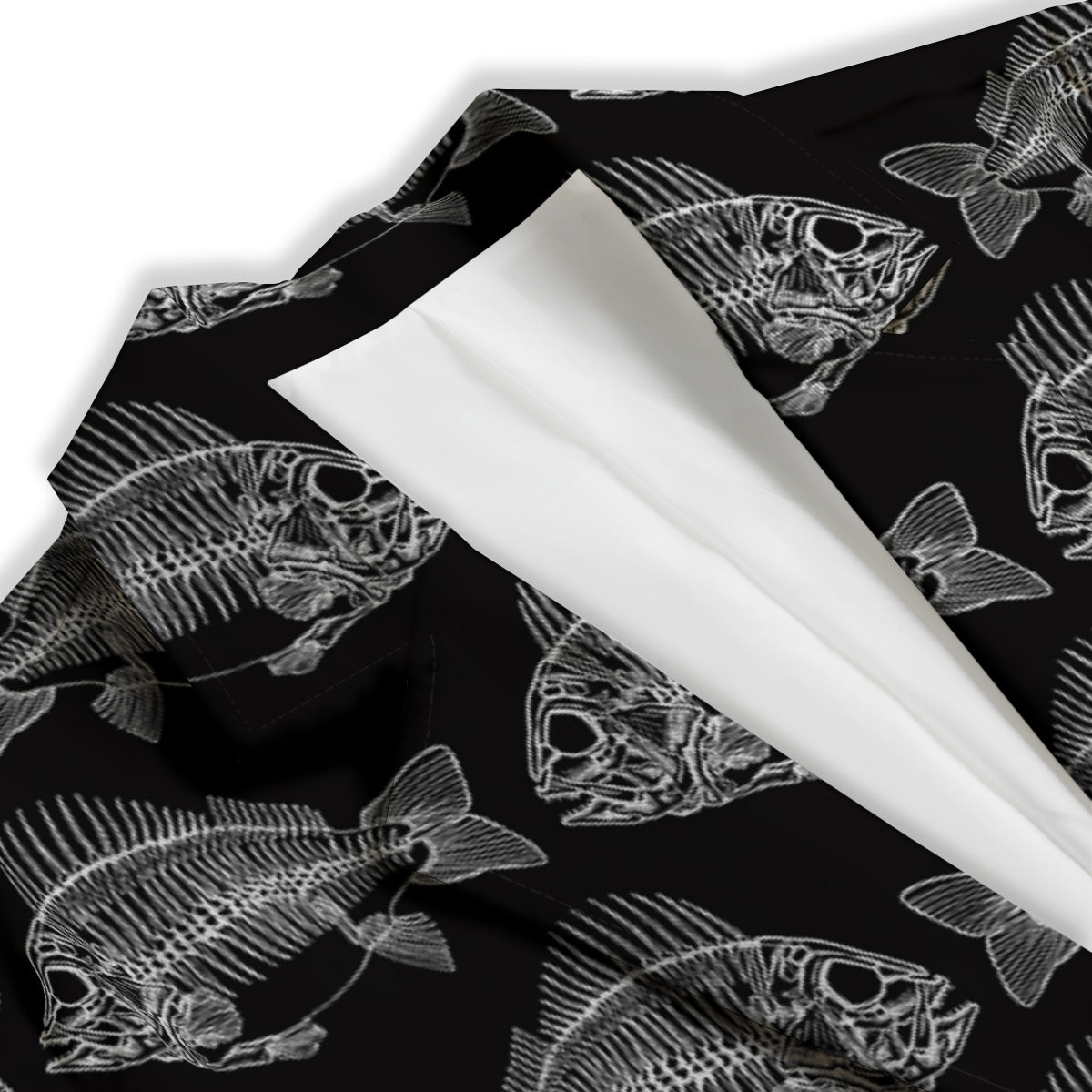 Fish Skeleton Print Pattern Women's Blazer-grizzshop