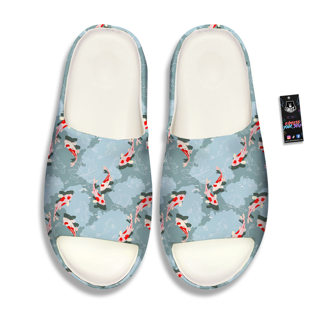 Fish Koi Print Pattern Sandals-grizzshop