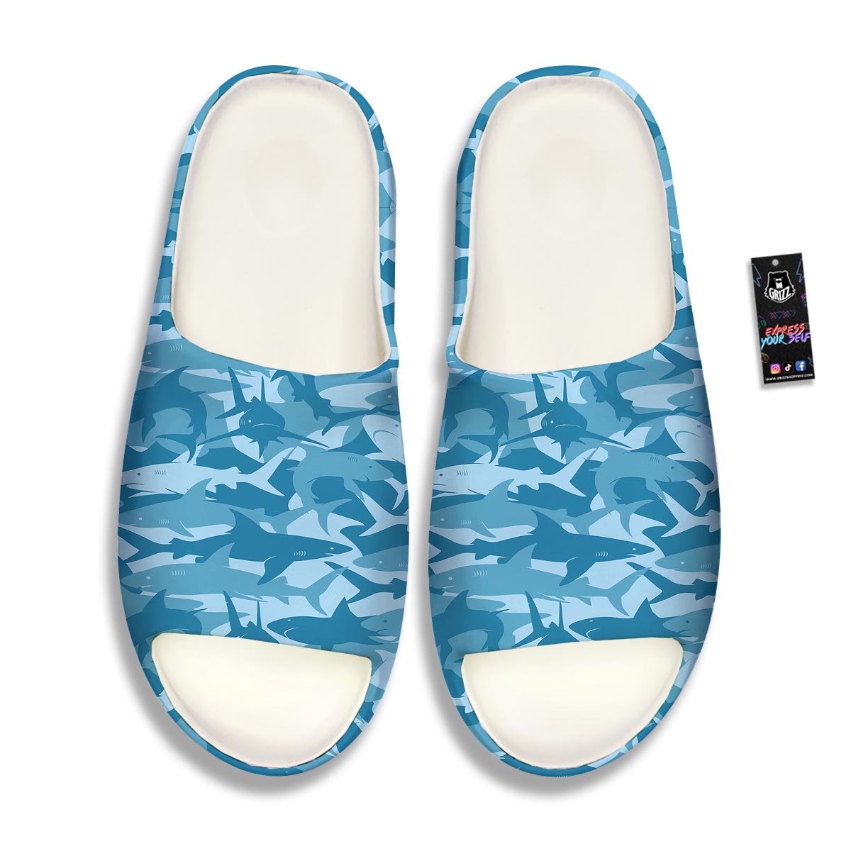 Fish Shark Print Pattern Sandals-grizzshop