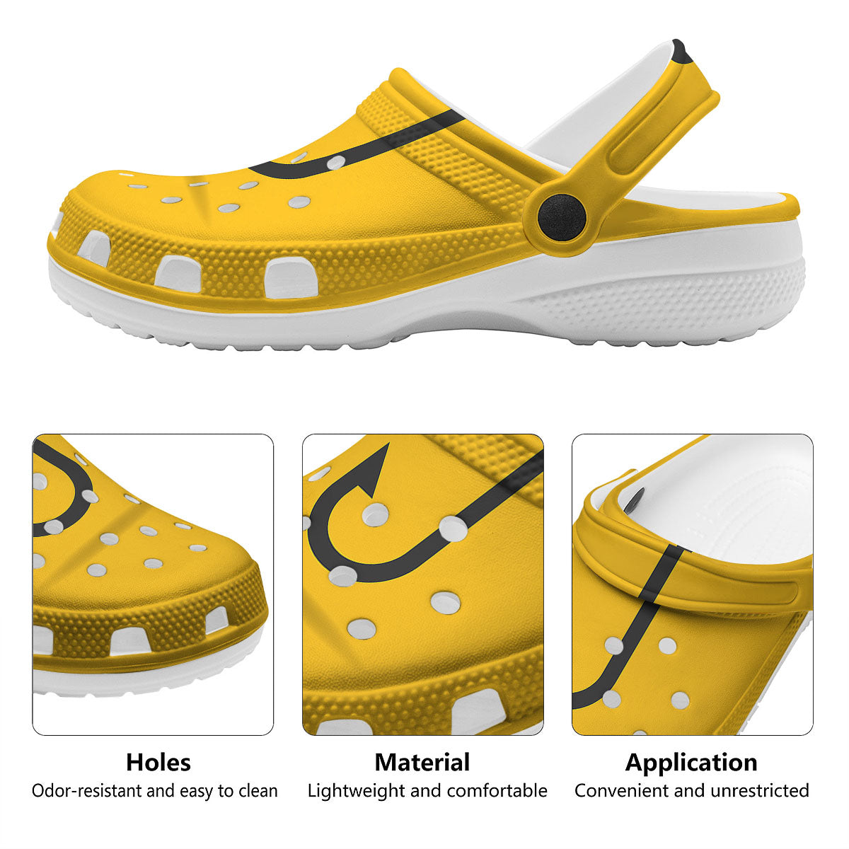 Fishing Hooks Print Clog-grizzshop