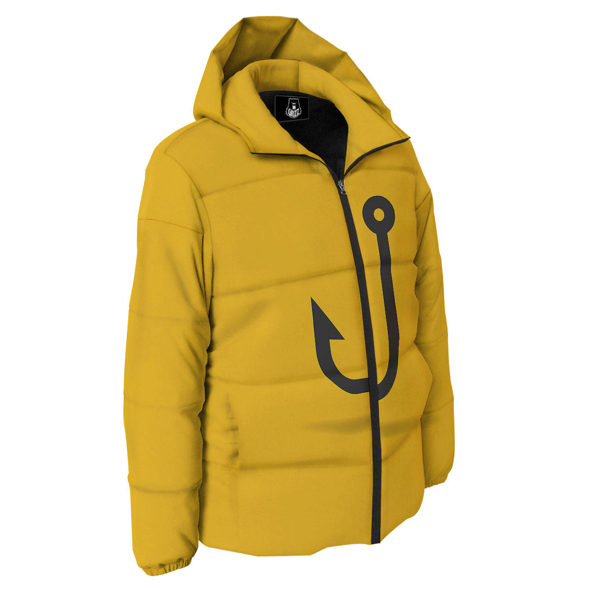 Fishing Hooks Print Down Jacket-grizzshop