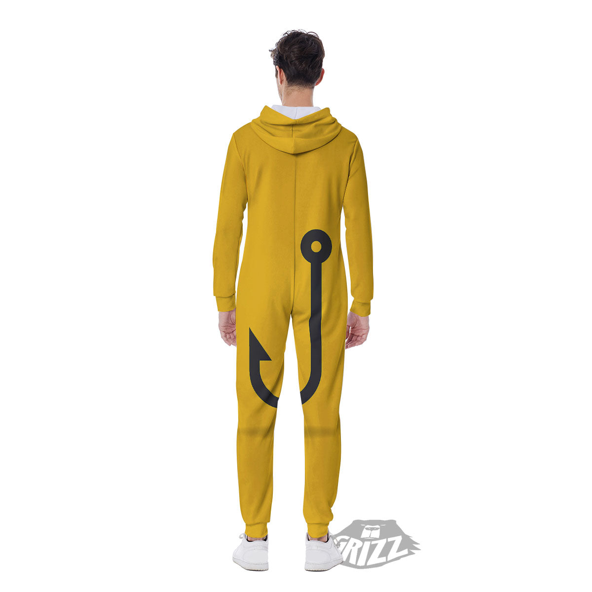 Fishing Hooks Print Men's Jumpsuit-grizzshop
