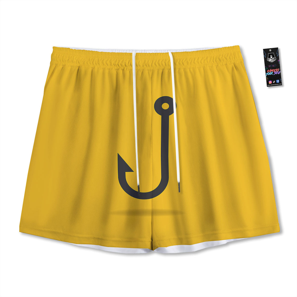 Fishing Hooks Print Mesh Shorts