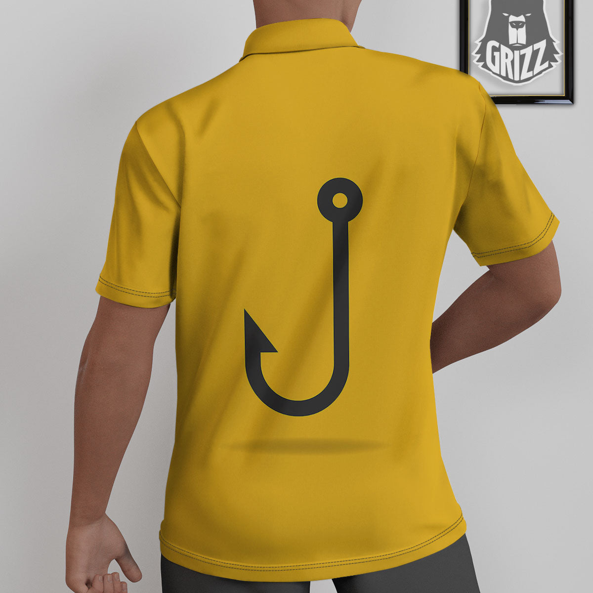 Fishing Hooks Print Untucked Shirts-grizzshop