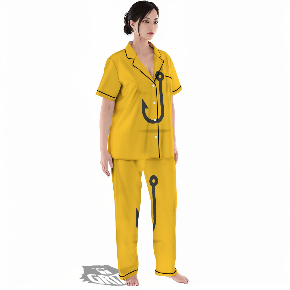 Fishing Hooks Print Women's Pajamas Set-grizzshop