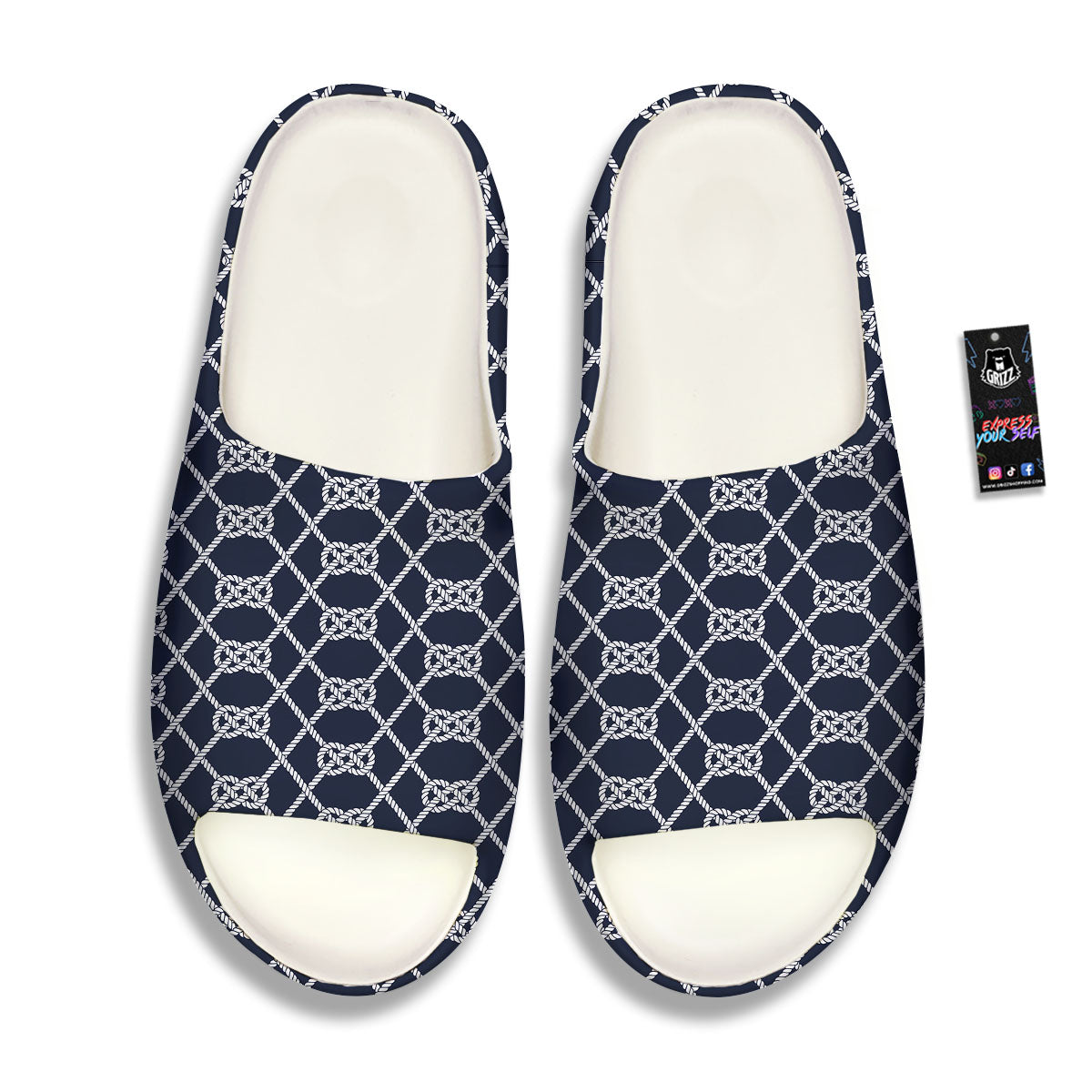 Fishing Knots Rope Print Pattern Sandals-grizzshop