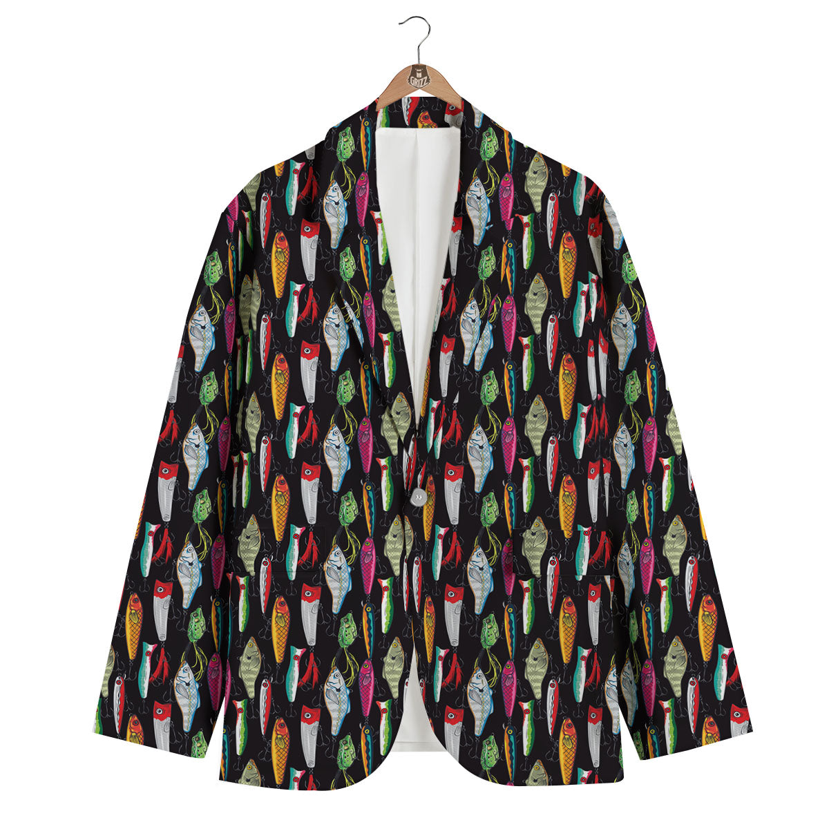 Fishing Print Pattern Men's Blazer-grizzshop