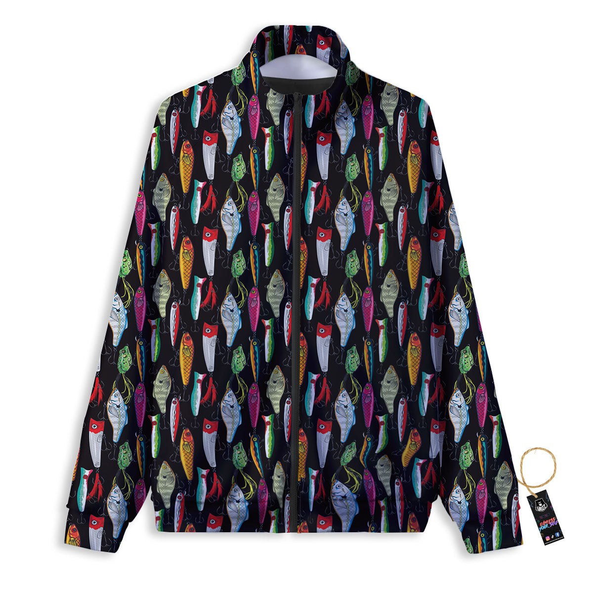 Fishing Print Pattern Track Jacket-grizzshop