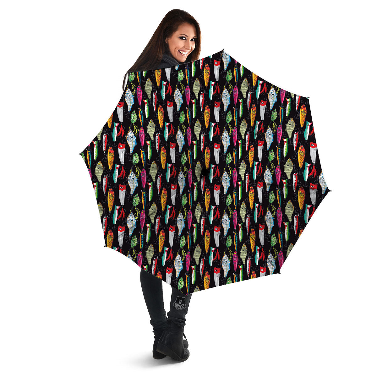 Fishing Print Pattern Umbrella-grizzshop