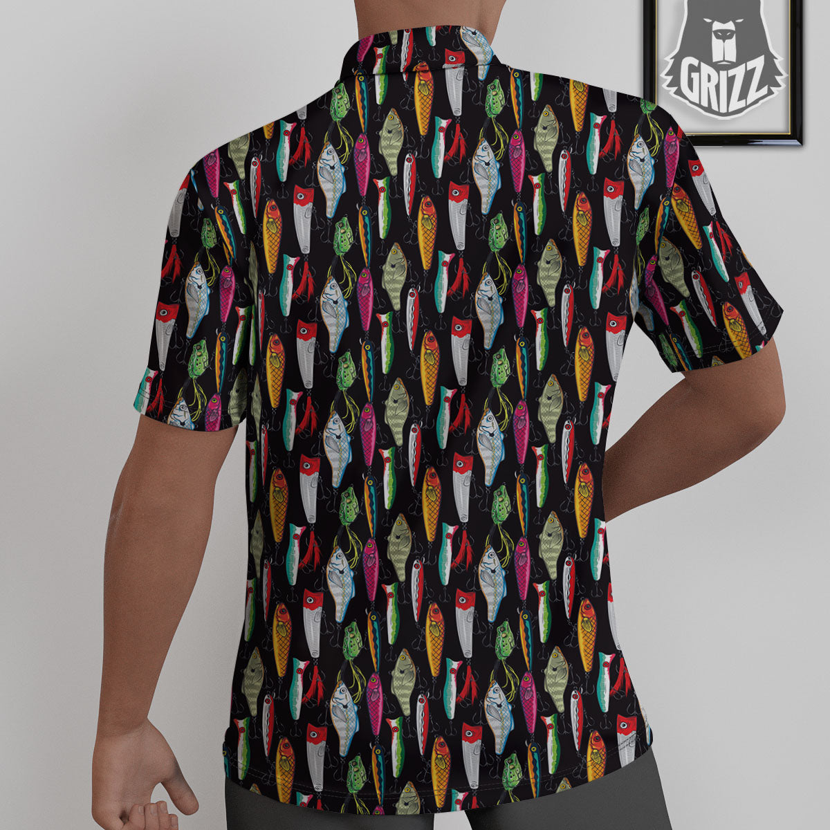 Fishing Print Pattern Untucked Shirts-grizzshop