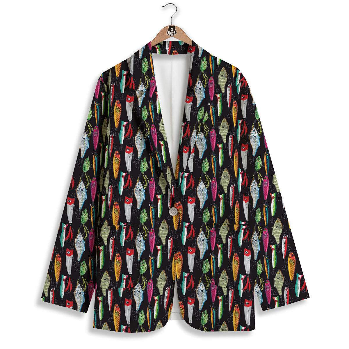 Fishing Print Pattern Women's Blazer-grizzshop