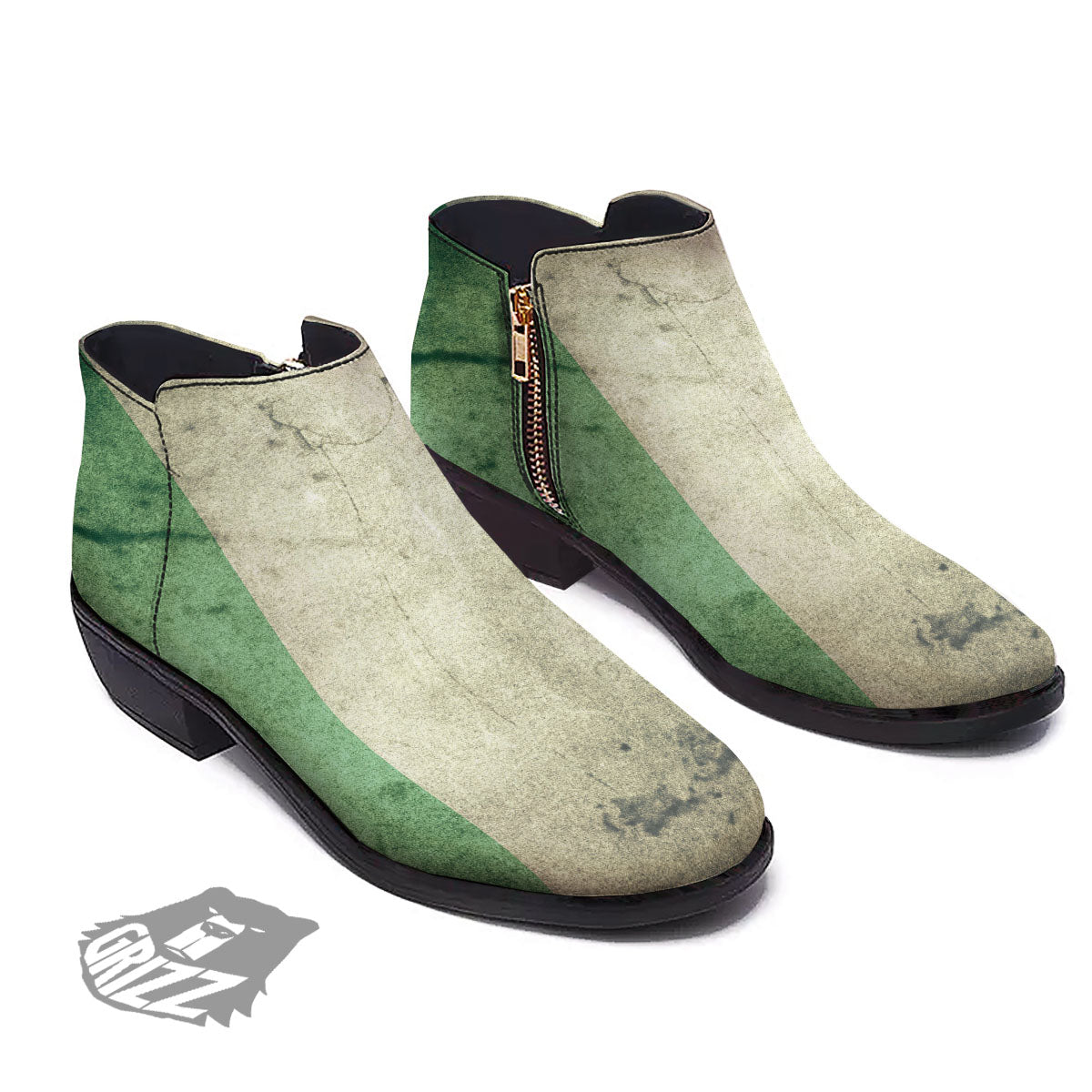 Flag Irish Print Ankle Boots-grizzshop