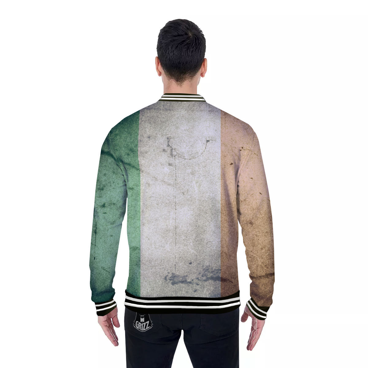 Flag Irish Print Baseball Jacket-grizzshop