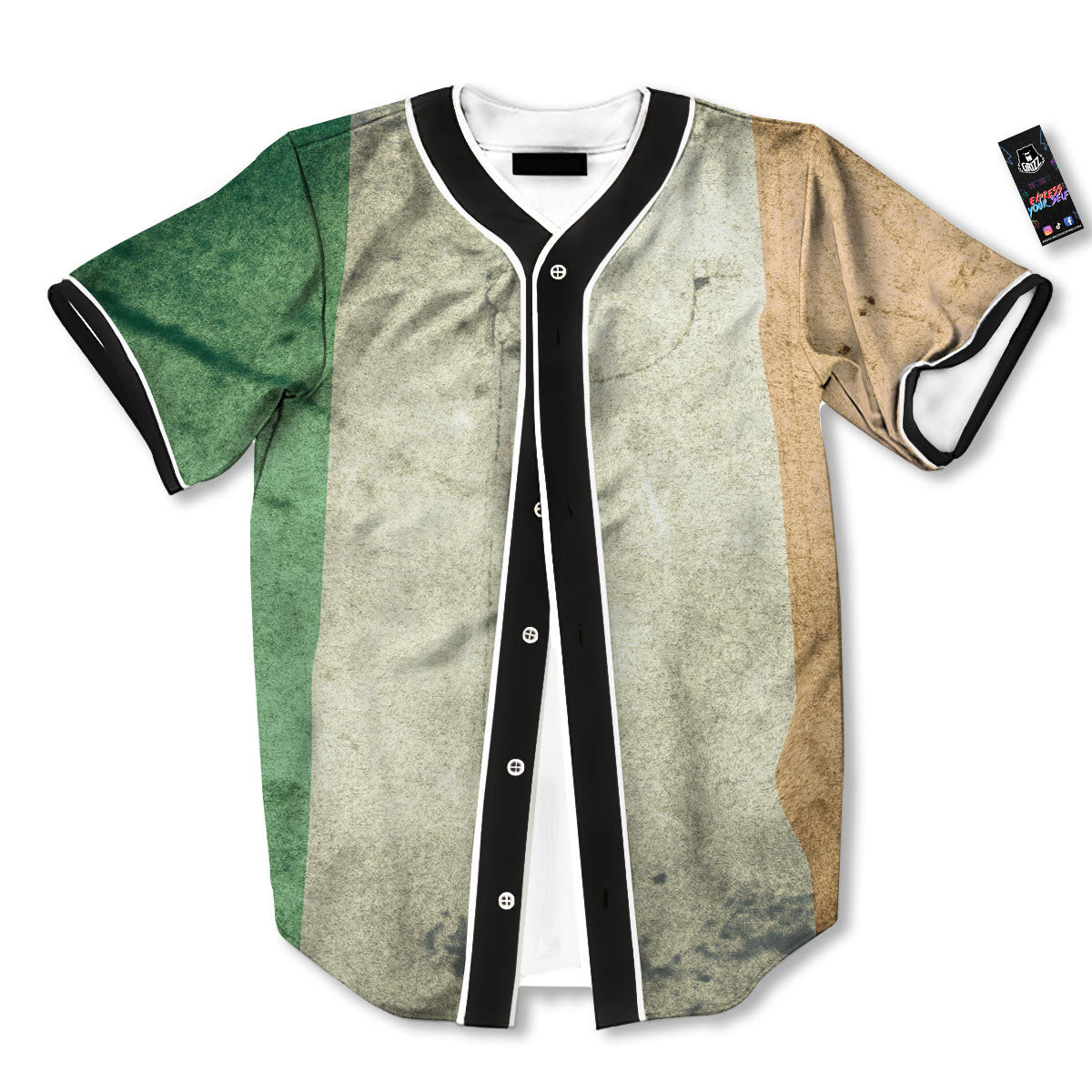 Flag Irish Print Baseball Jersey-grizzshop