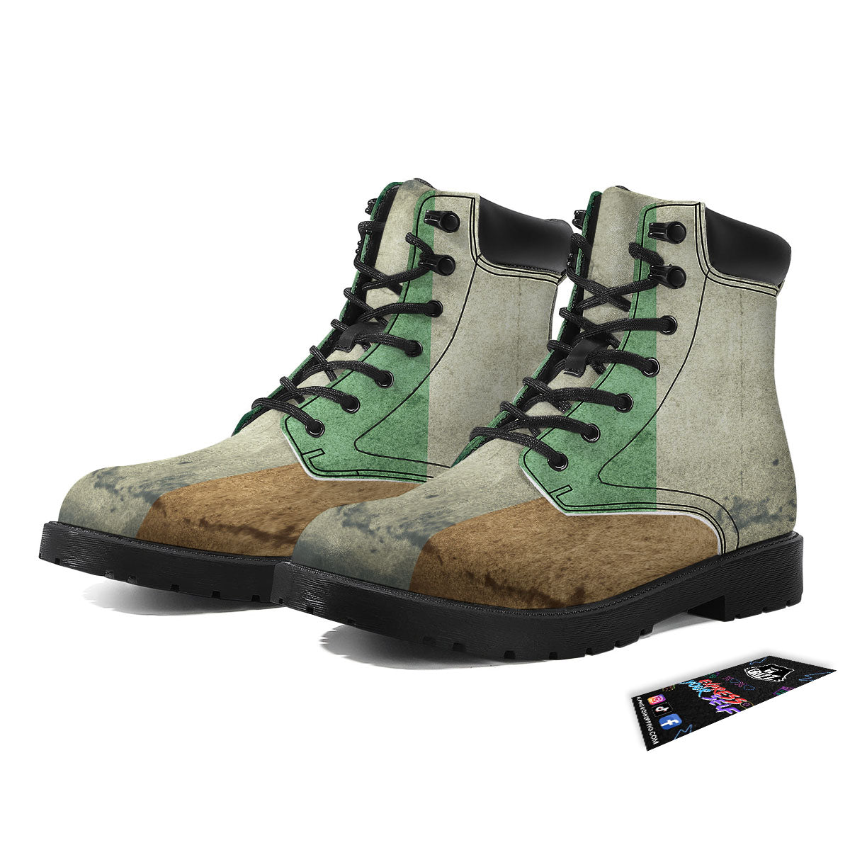 Flag Irish Print Boots-grizzshop