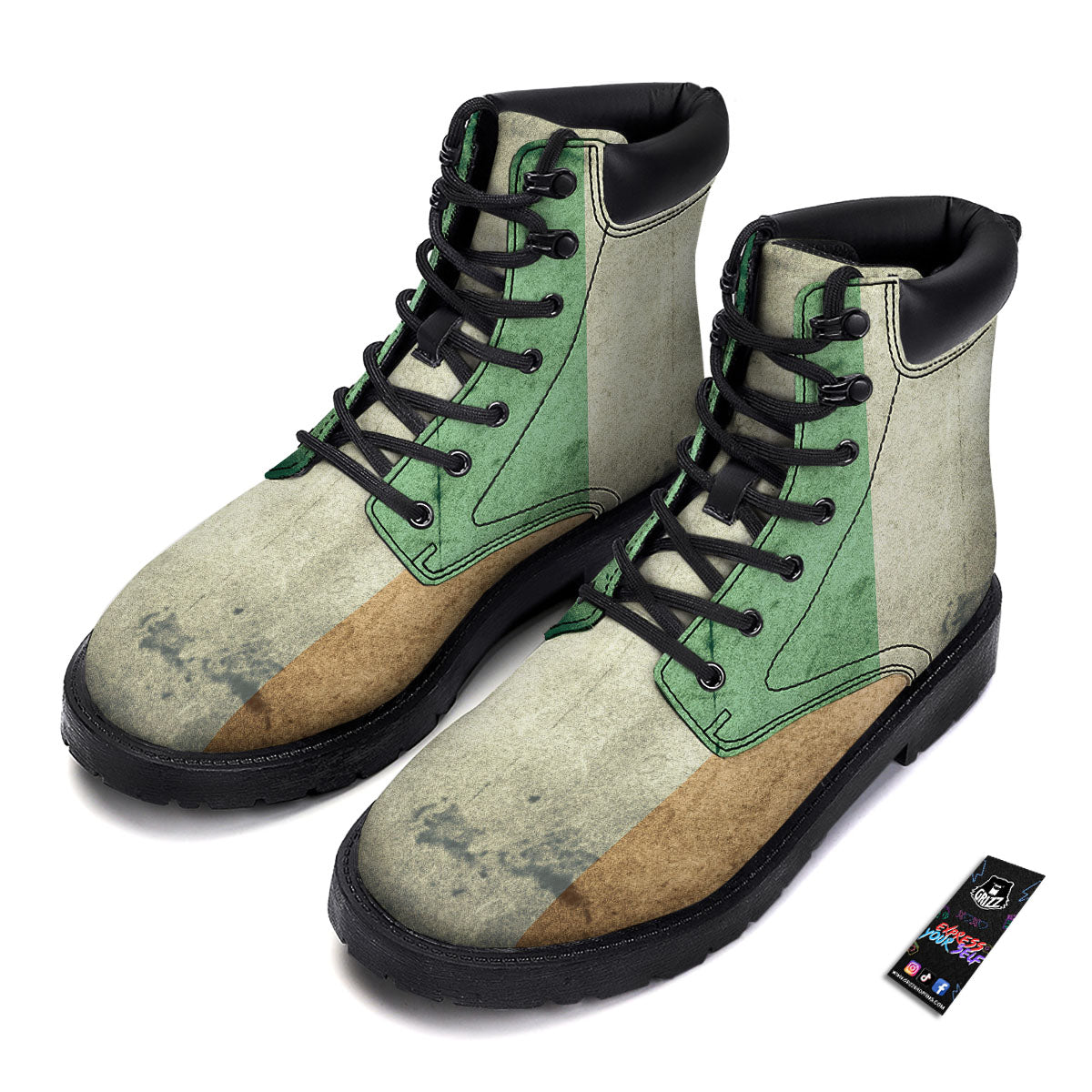 Flag Irish Print Boots-grizzshop