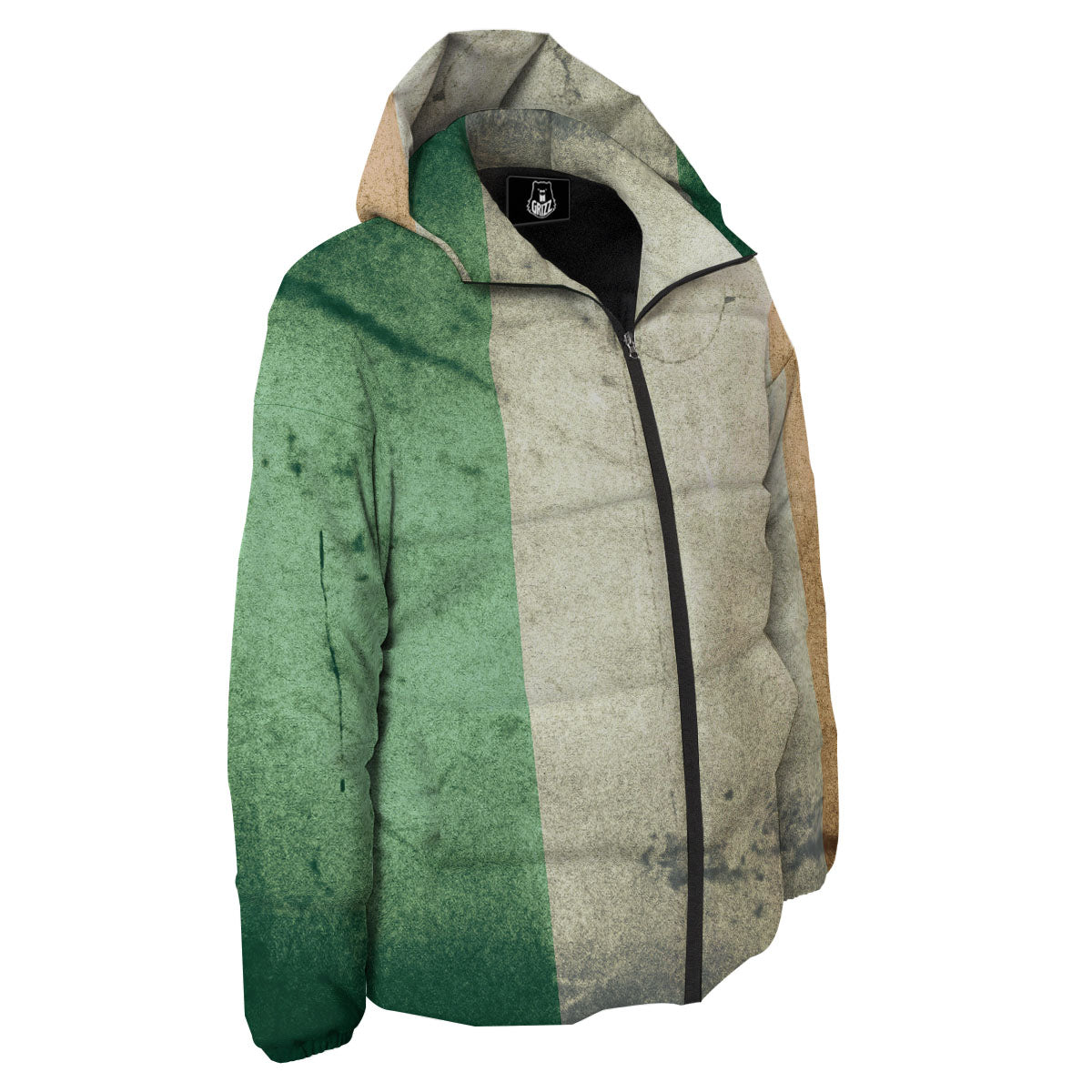 Flag Irish Print Down Jacket-grizzshop