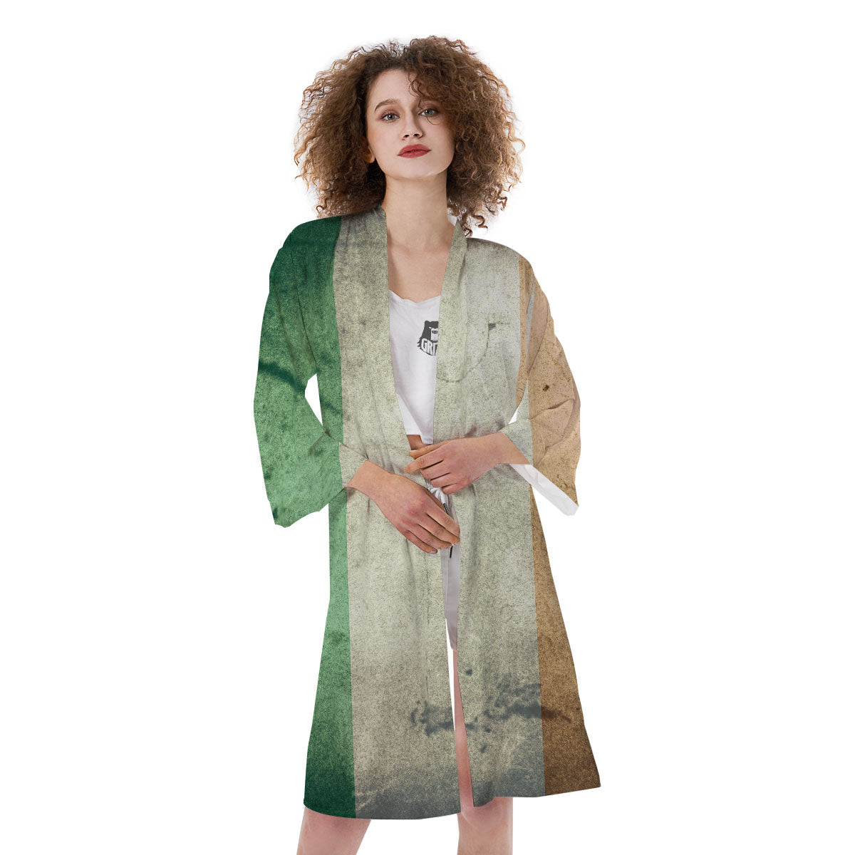 Flag Irish Print Kimono-grizzshop