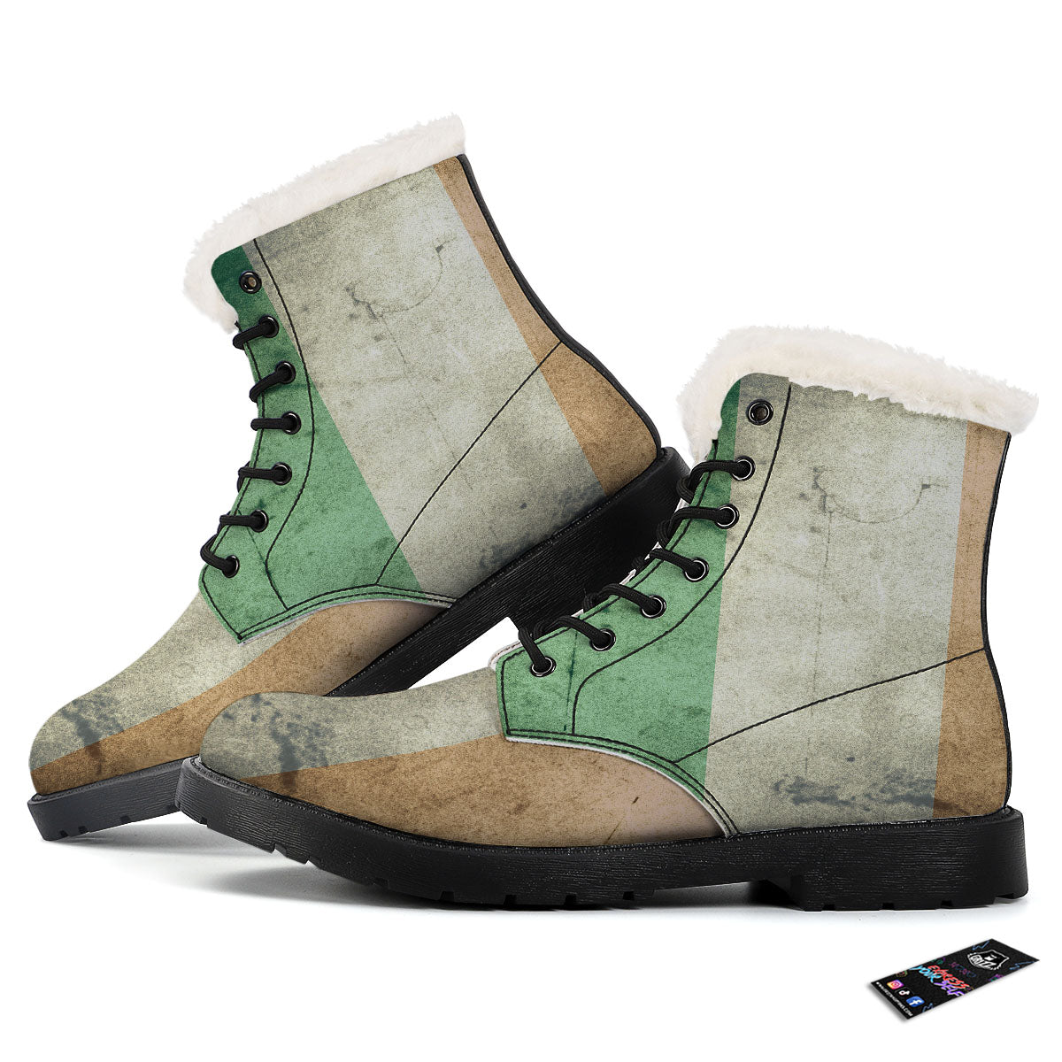 Flag Irish Print Winter Boots-grizzshop