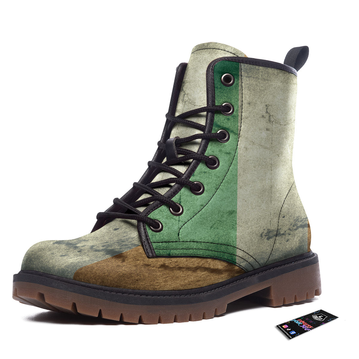 Flag Irish Print Work Boots-grizzshop