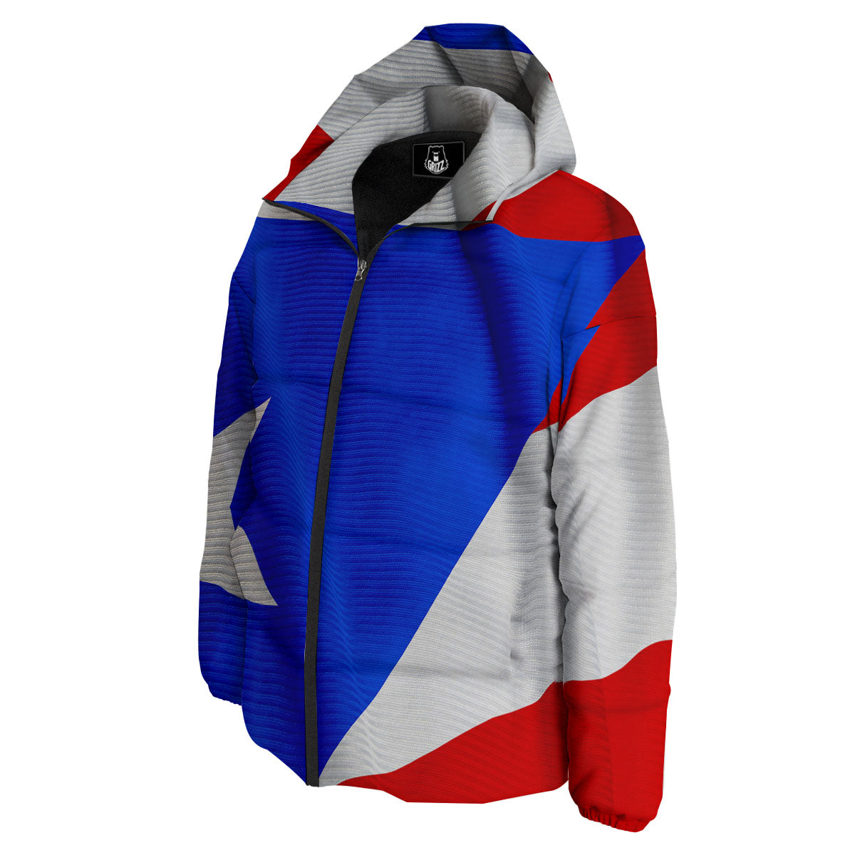 Flag Puerto Rican Print Down Jacket-grizzshop