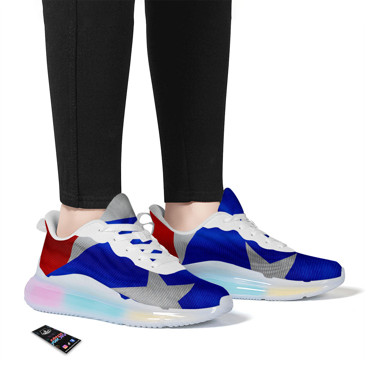 Flag Puerto Rican Print Running Sneakers-grizzshop