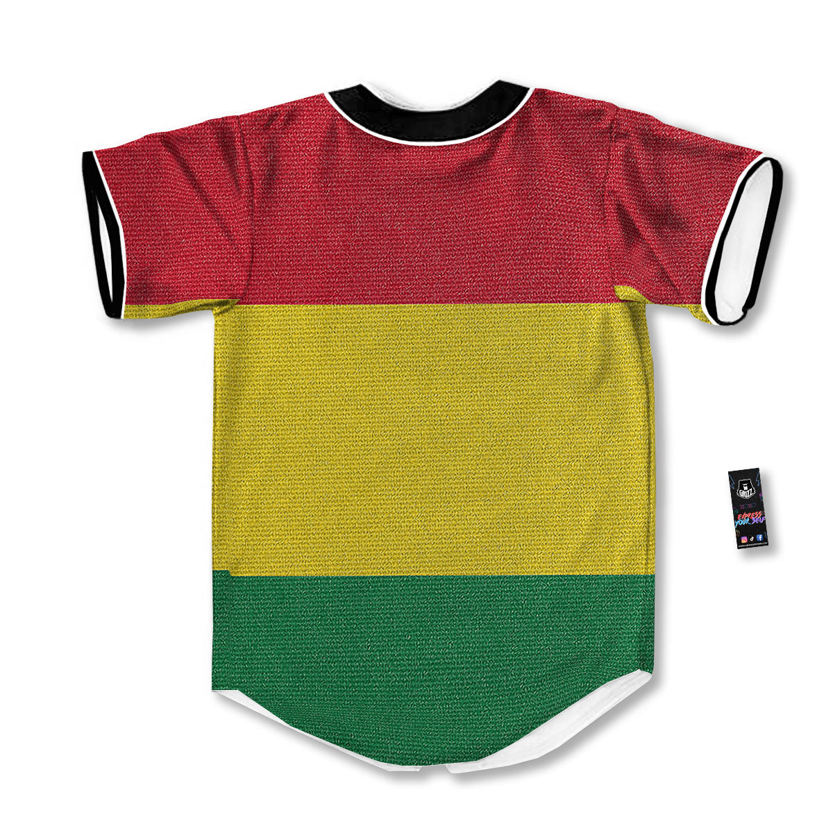 Flag Rasta Print Baseball Jersey-grizzshop