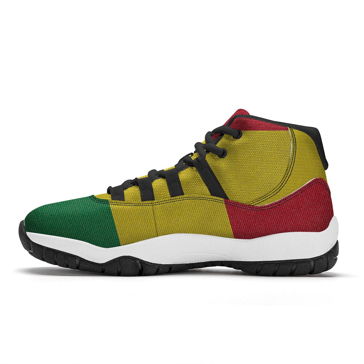 Flag Rasta Print Black Bball Shoes-grizzshop