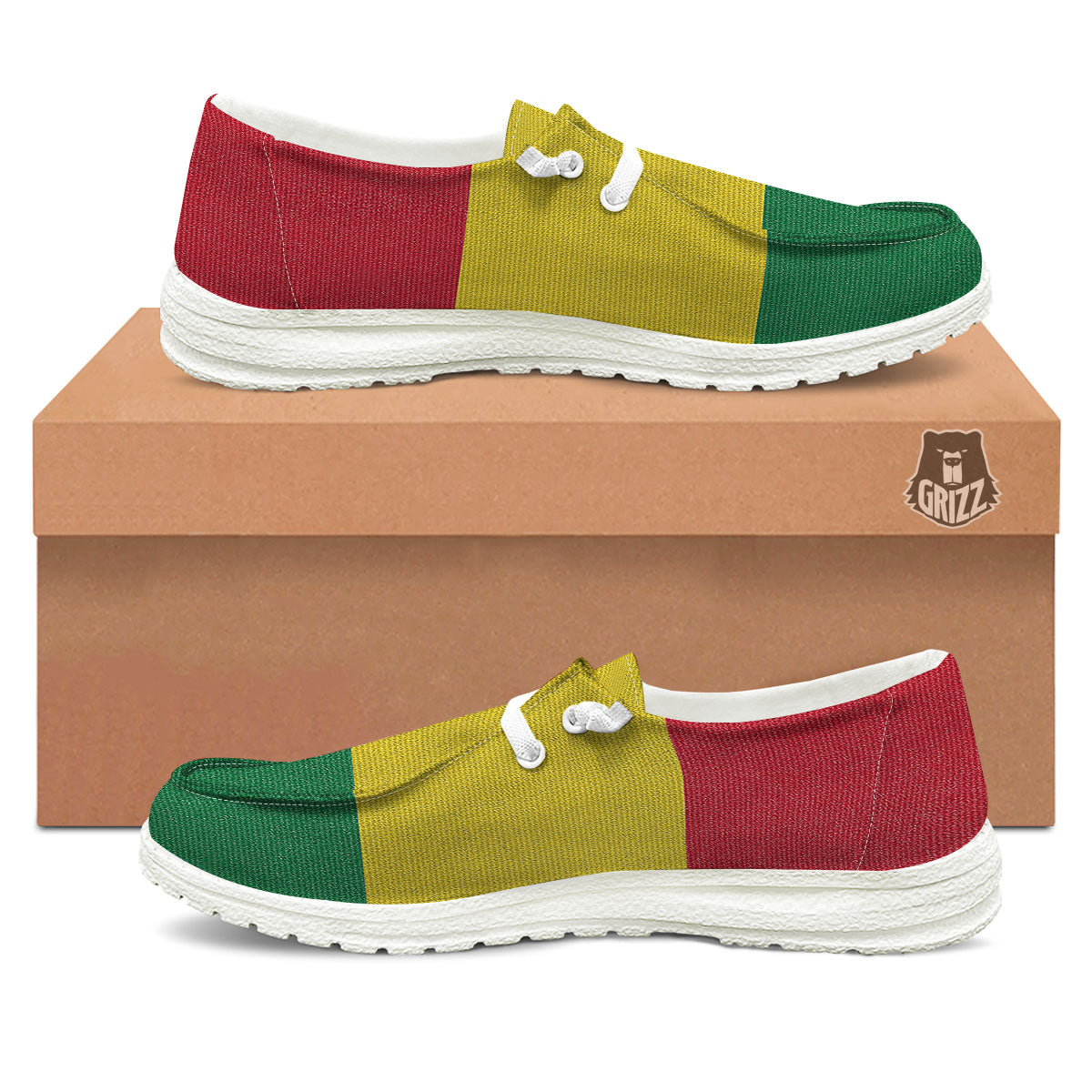 Flag Rasta Print Black Loafers-grizzshop