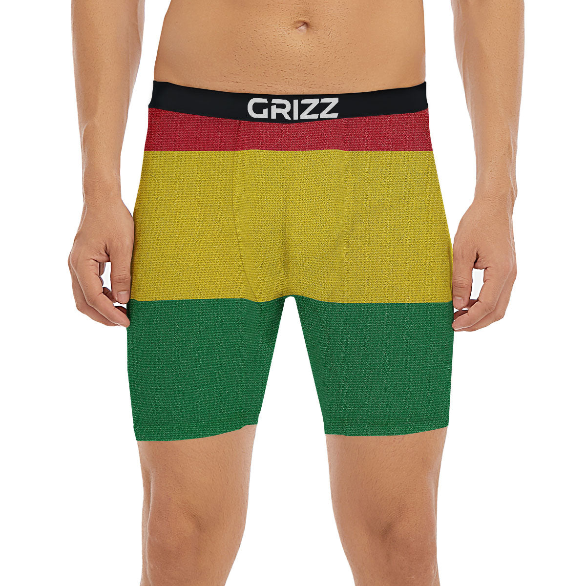 Flag Rasta Print Boxer Briefs-grizzshop
