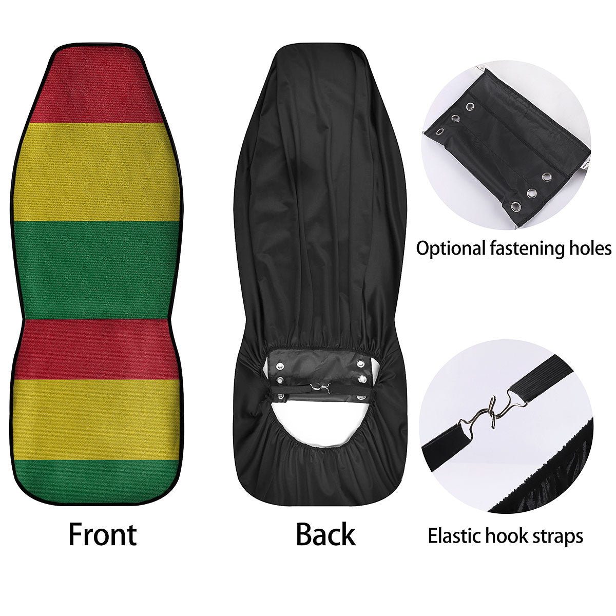 Flag Rasta Print Car Seat Covers-grizzshop