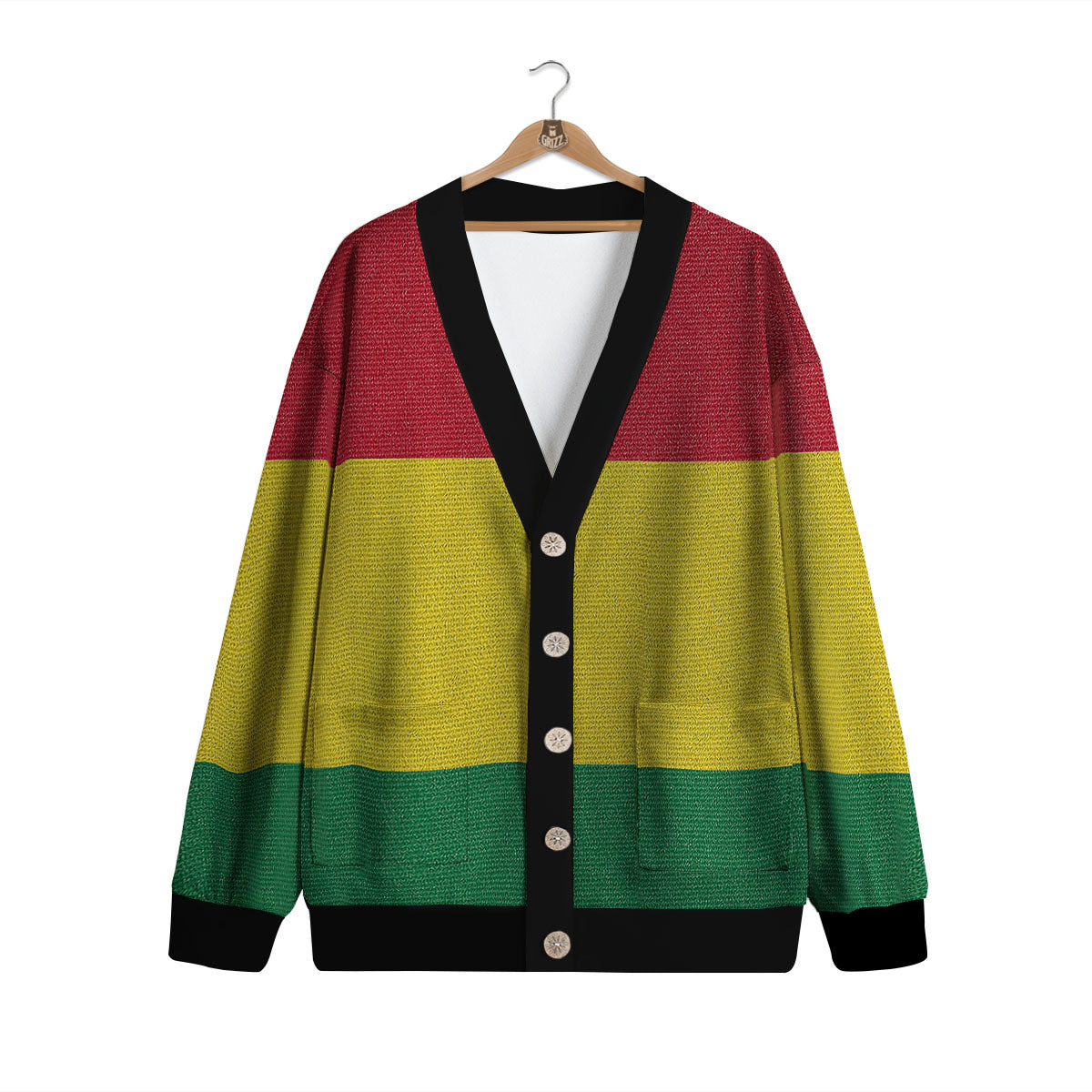 Flag Rasta Print Cardigan-grizzshop