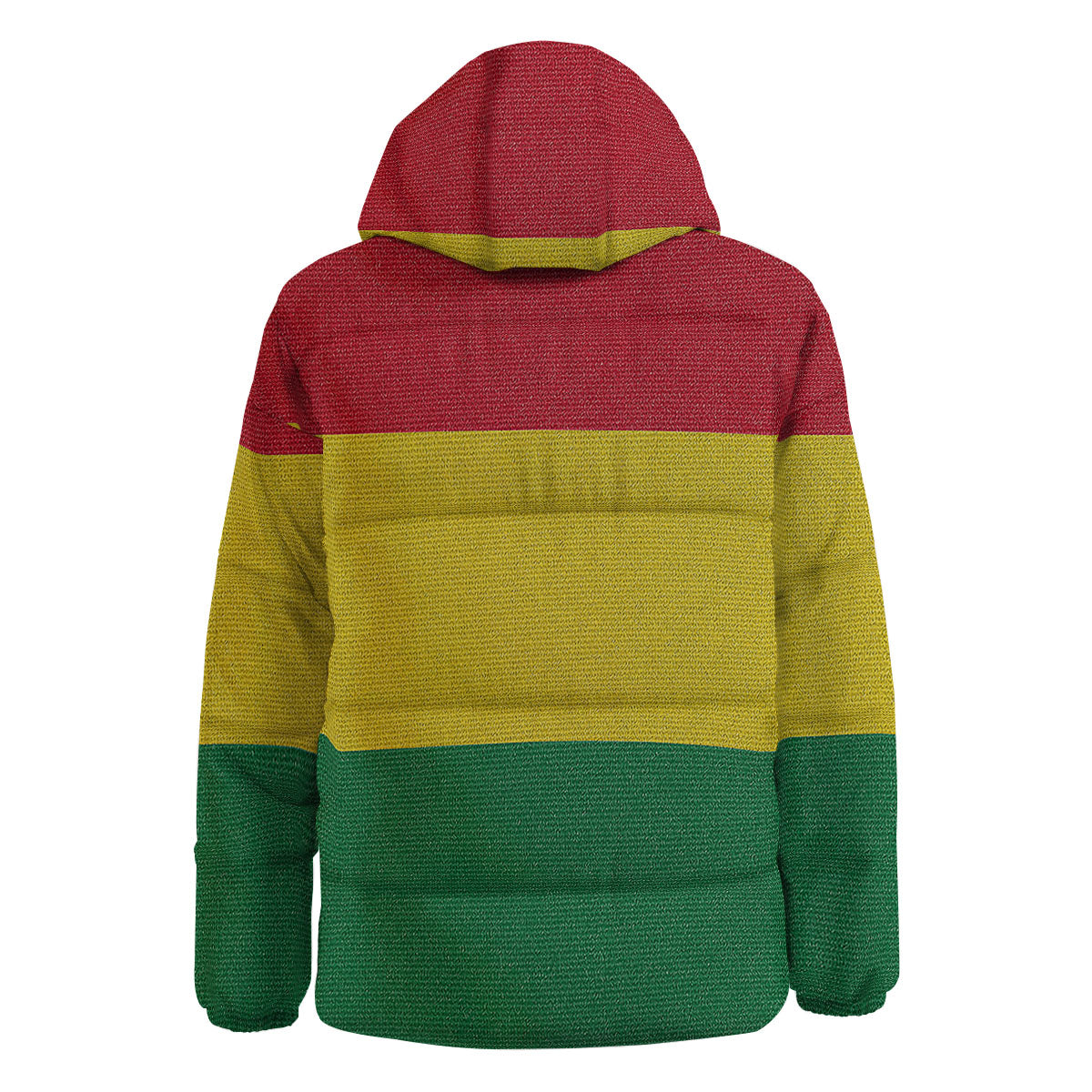 Flag Rasta Print Down Jacket-grizzshop