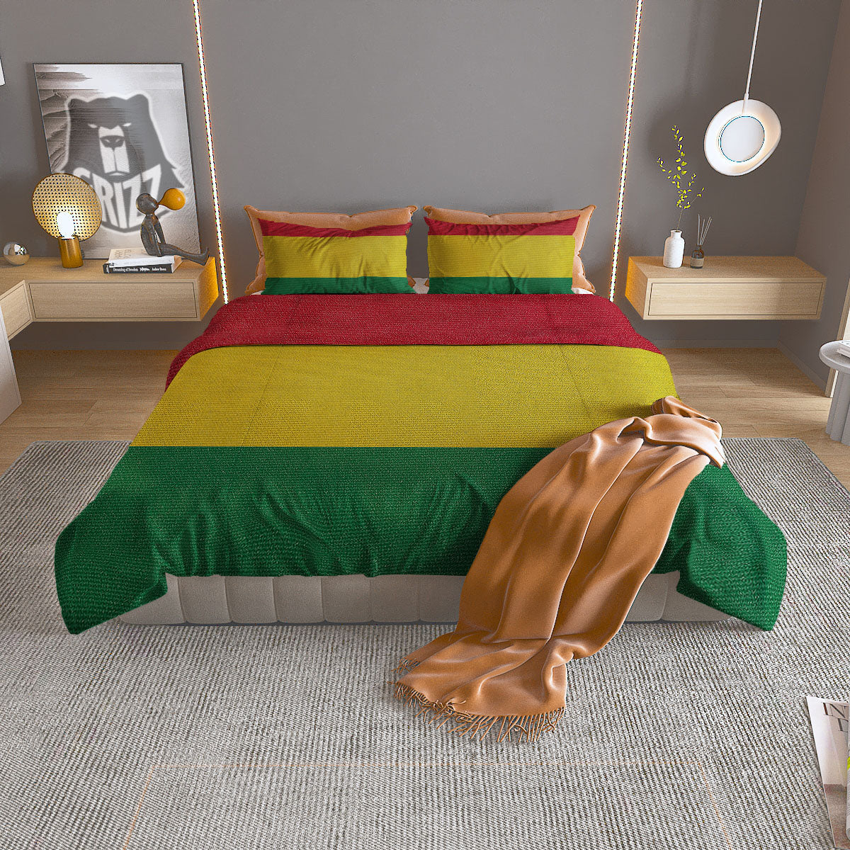 Feather Vintage Watercolor Print Pattern Duvet Cover Bedding Set