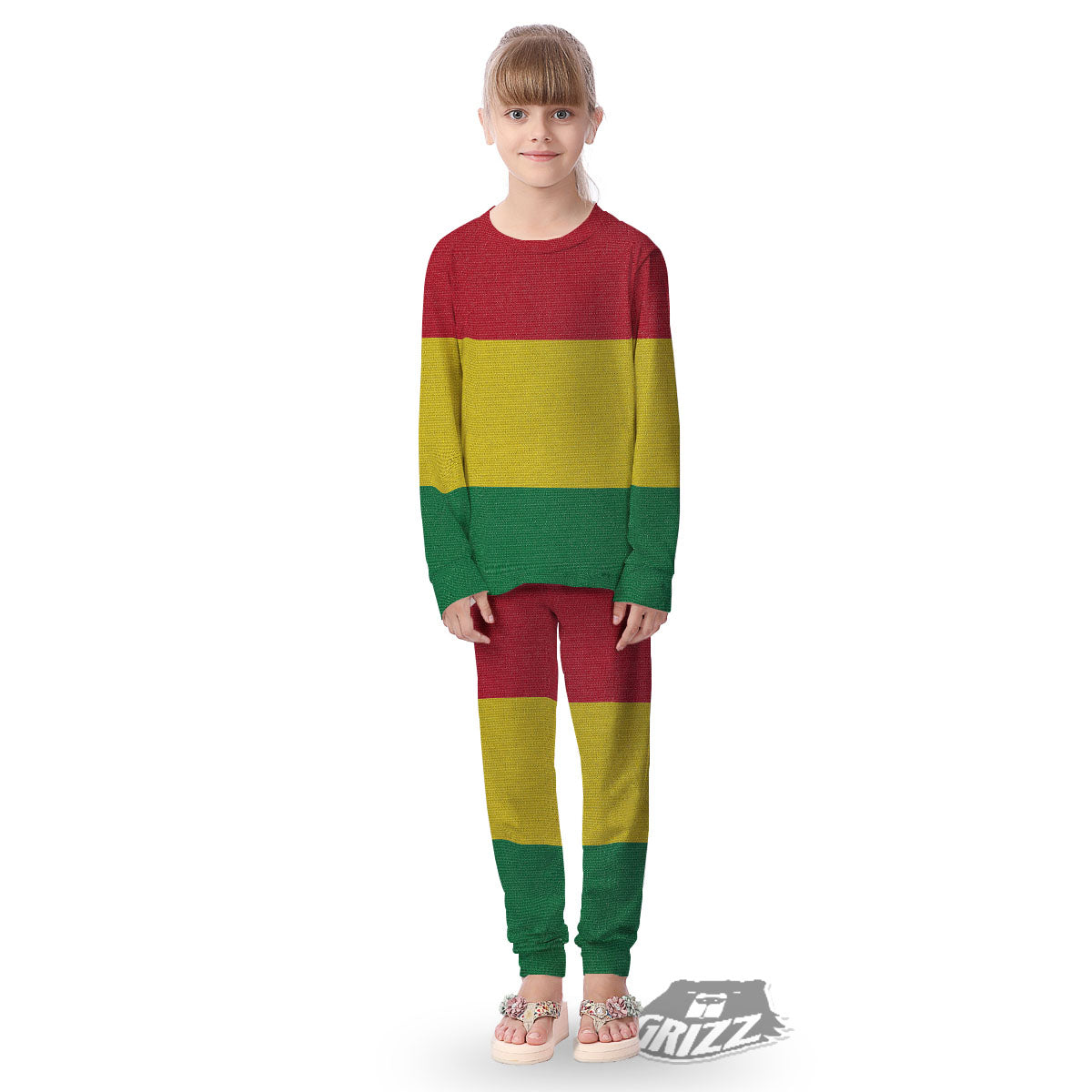 Flag Rasta Print Kid's Pajamas-grizzshop