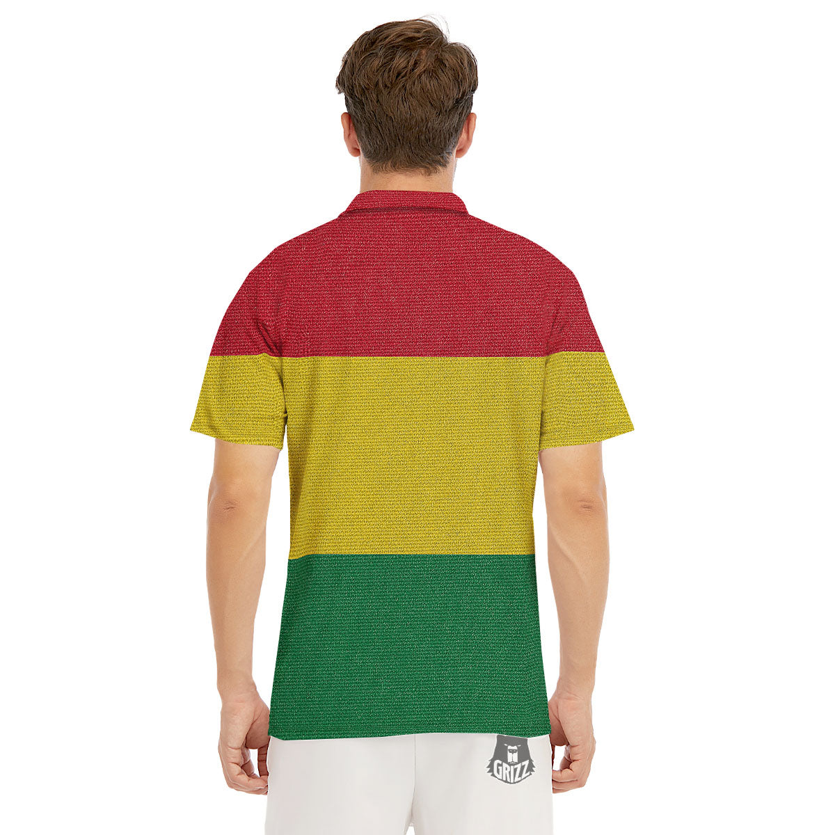Flag Rasta Print Men's Golf Shirts-grizzshop