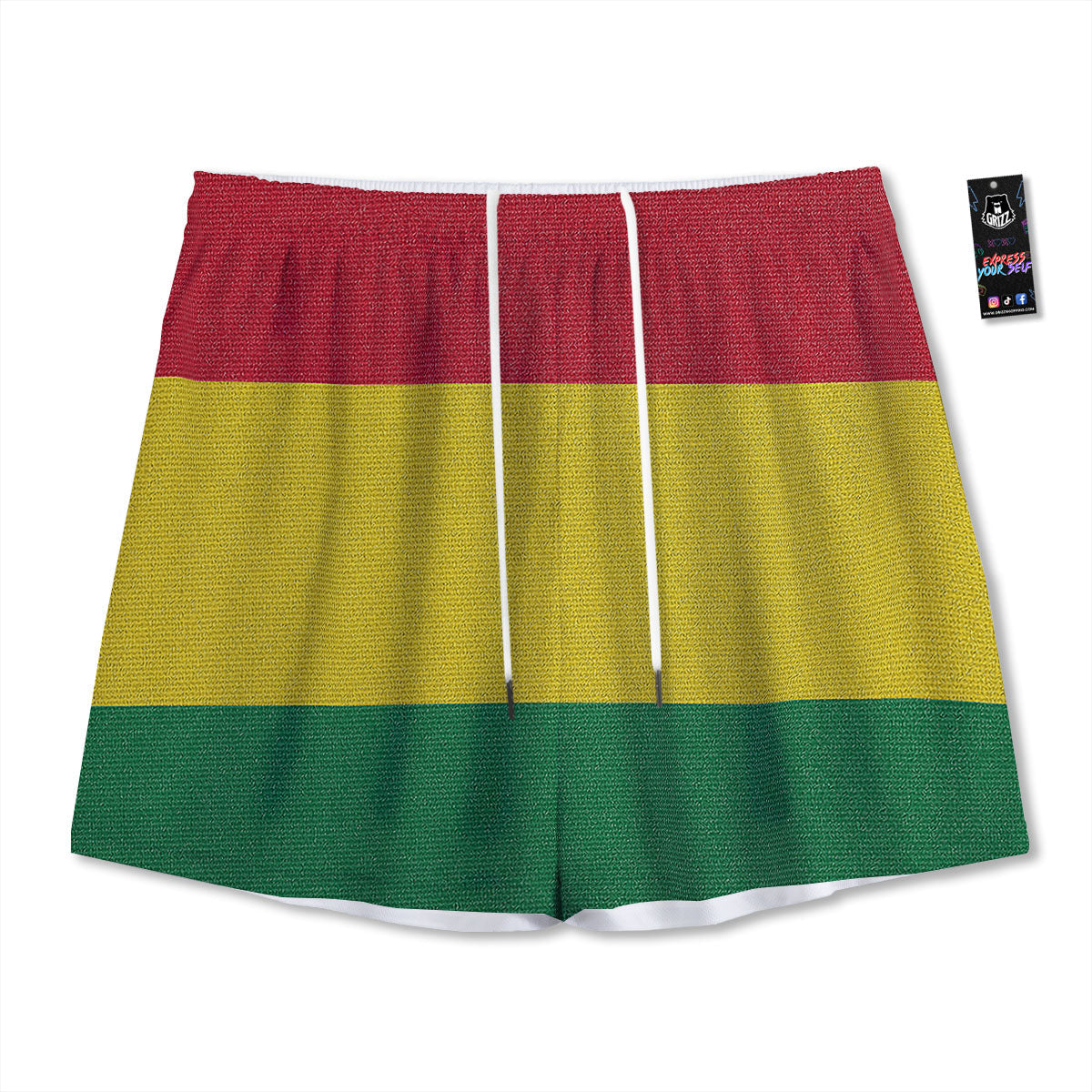 Flag Rasta Print Mesh Shorts-grizzshop