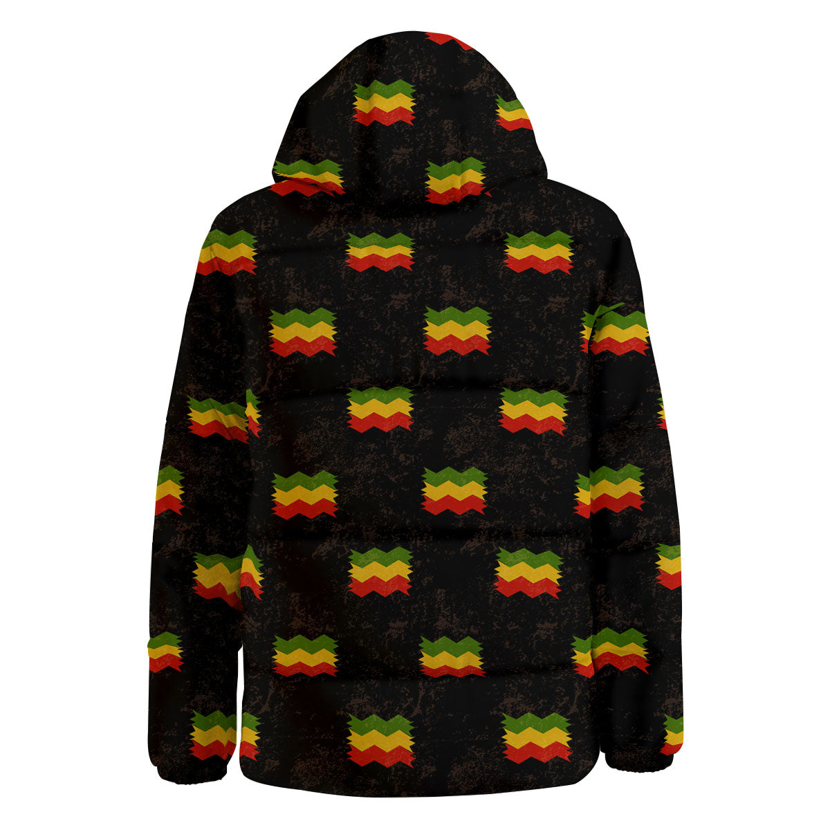 Flag Rasta Print Pattern Down Jacket-grizzshop