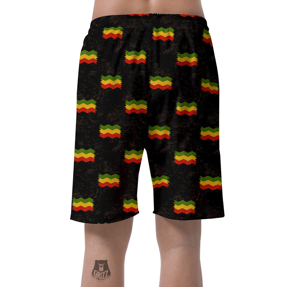 Flag Rasta Print Pattern Men's Shorts-grizzshop